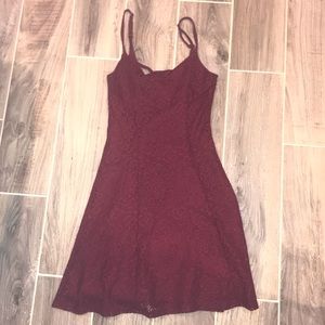 Garage red lace spaghetti strap dress
